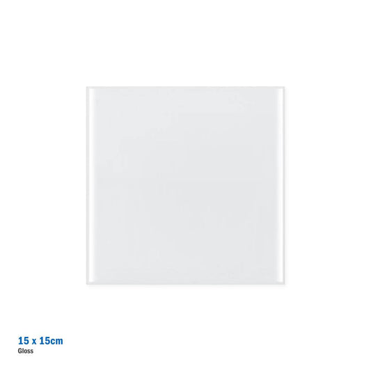 Sublimation Tile Square Ceramic Glossy White - 15 x 15 cm