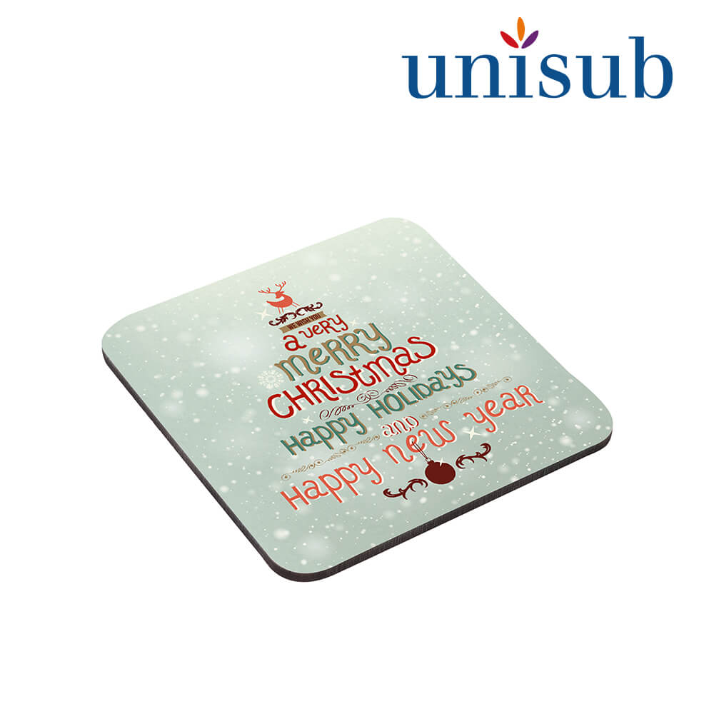 Unisub Sublimation Coaster with Cork Back - 95,2 x 95,2 x 3,18 mm